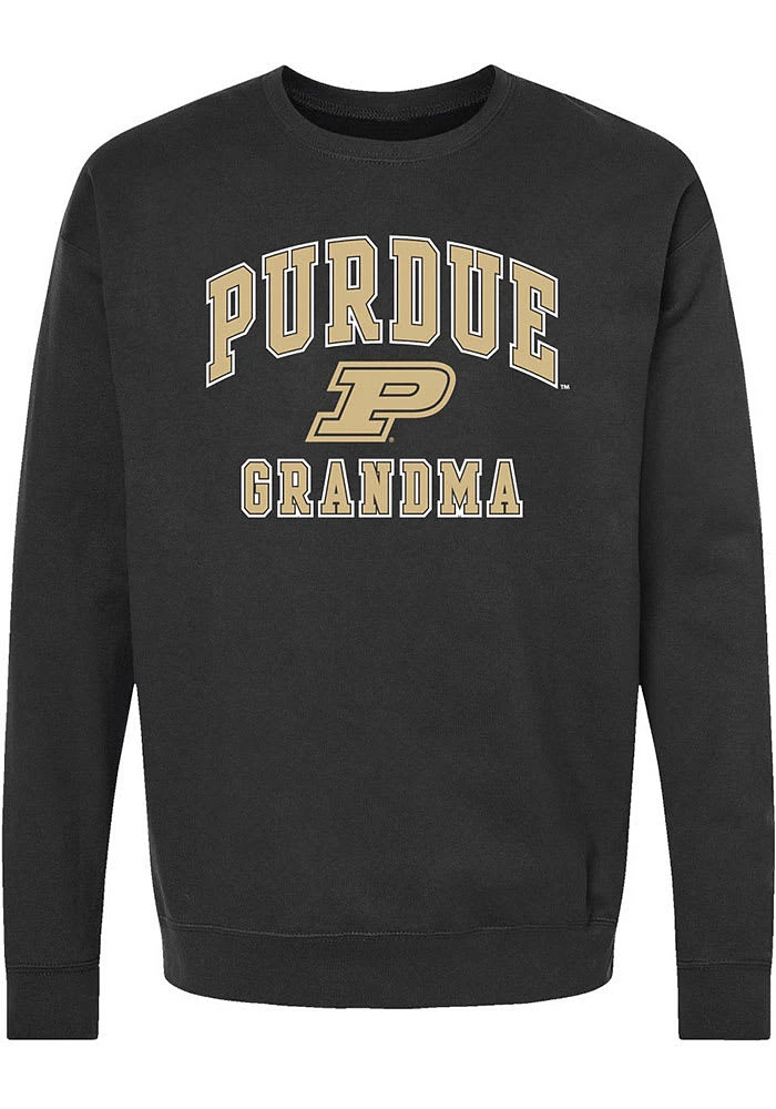 Summit Sportswear Purdue Boilermakers Womens Black Grandma Crew Sweatshirt