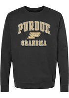 Summit Sportswear Purdue Boilermakers Womens Black Grandma Crew Sweatshirt