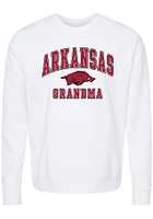 Summit Sportswear Arkansas Razorbacks Womens White Grandma Crew Sweatshirt