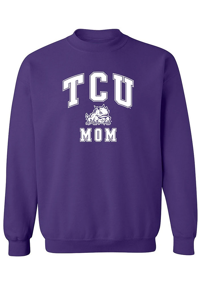 Summit Sportswear TCU Horned Frogs Womens Purple Mom Crew Sweatshirt