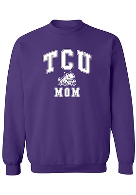 Summit Sportswear TCU Horned Frogs Womens Purple Mom Crew Sweatshirt