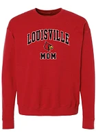 Summit Sportswear Louisville Cardinals Womens Red Mom Crew Sweatshirt