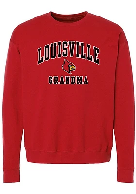 Summit Sportswear Louisville Cardinals Womens Red Grandma Crew Sweatshirt
