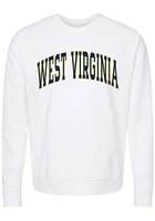 Summit Sportswear West Virginia Mountaineers Womens White Boyfriend Crew Sweatshirt