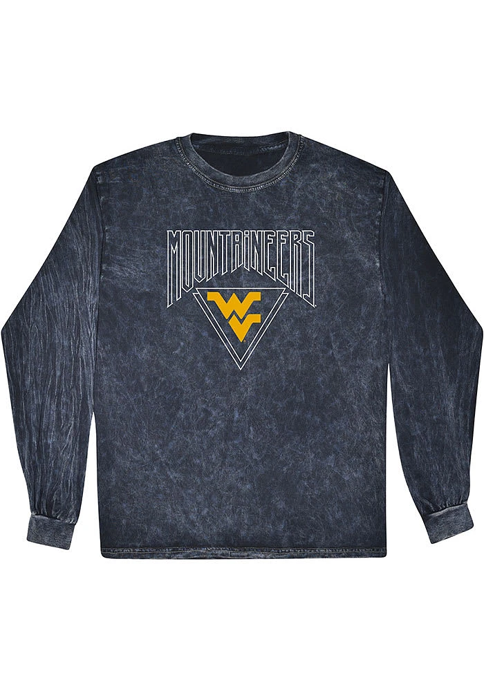 Summit Sportswear West Virginia Mountaineers Womens Navy Blue Mineral Wash LS Tee