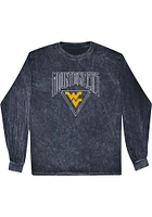 Summit Sportswear West Virginia Mountaineers Womens Navy Blue Mineral Wash LS Tee