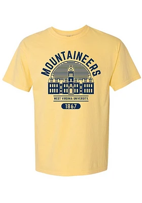 Summit Sportswear West Virginia Mountaineers Womens Yellow Campus Short Sleeve T-Shirt