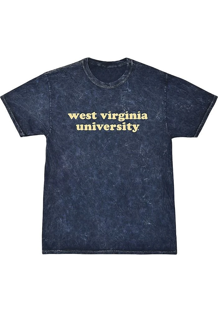 Summit Sportswear West Virginia Mountaineers Womens Navy Blue Mineral Wash Short Sleeve T-Shirt
