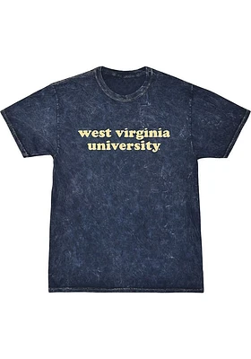 Summit Sportswear West Virginia Mountaineers Womens Navy Blue Mineral Wash Short Sleeve T-Shirt