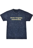 Summit Sportswear West Virginia Mountaineers Womens Navy Blue Mineral Wash Short Sleeve T-Shirt