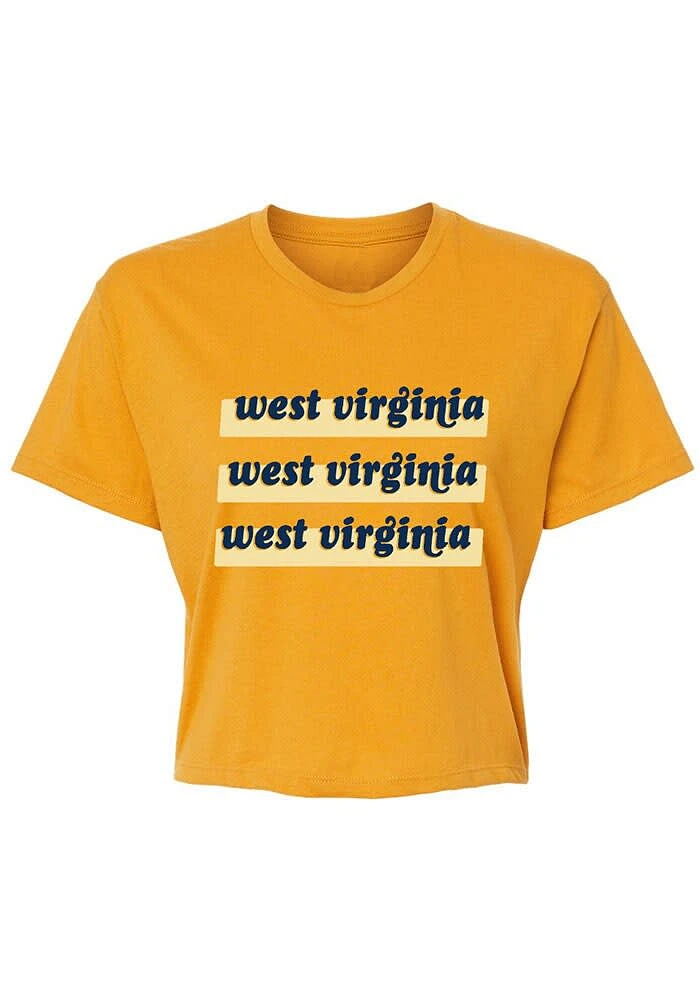 Summit Sportswear West Virginia Mountaineers Womens Gold Tatum Short Sleeve T-Shirt