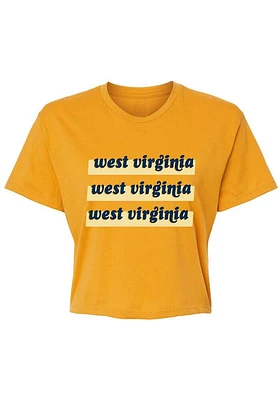 Summit Sportswear West Virginia Mountaineers Womens Gold Tatum Short Sleeve T-Shirt