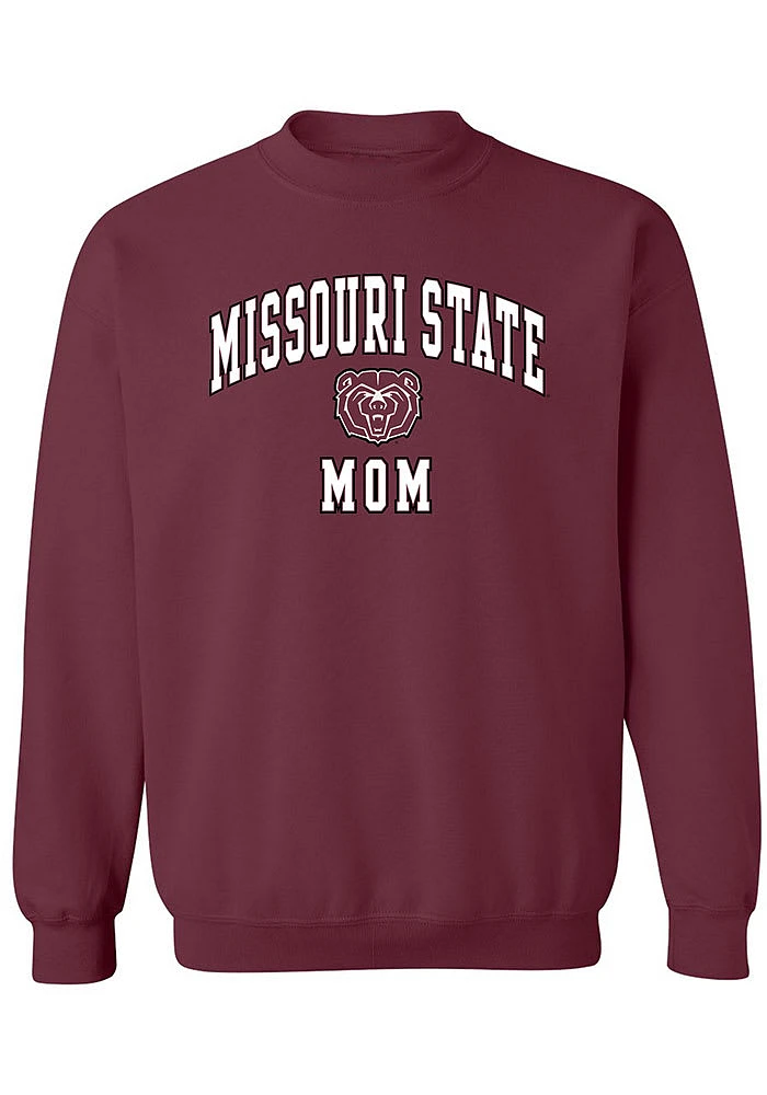 Summit Sportswear Missouri State Bears Womens Maroon Mom Crew Sweatshirt