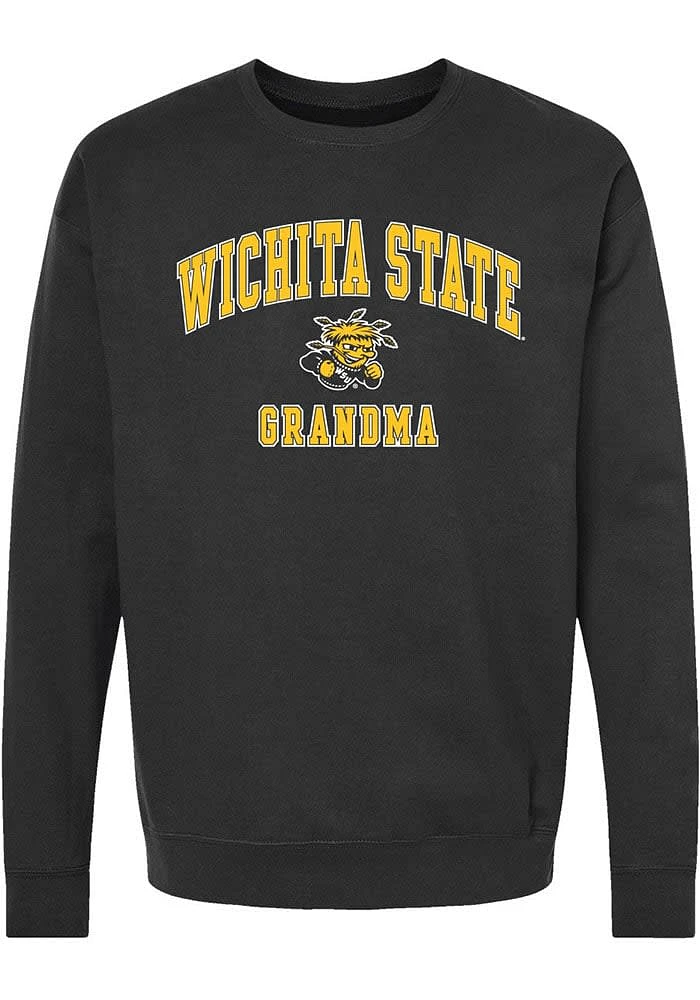 Summit Sportswear Wichita State Shockers Womens Black Grandma Crew Sweatshirt