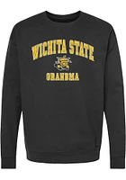 Summit Sportswear Wichita State Shockers Womens Black Grandma Crew Sweatshirt