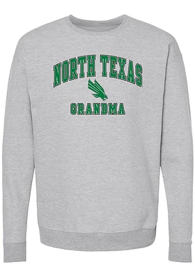Summit Sportswear North Texas Mean Green Womens Grey Grandma Crew Sweatshirt
