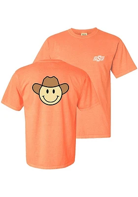 Summit Sportswear Oklahoma State Cowboys Womens Orange Smiley Short Sleeve T-Shirt