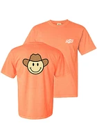 Summit Sportswear Oklahoma State Cowboys Womens Orange Smiley Short Sleeve T-Shirt
