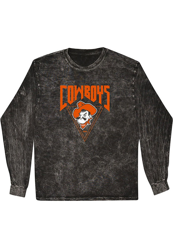 Summit Sportswear Oklahoma State Cowboys Womens Black Mineral Wash LS Tee