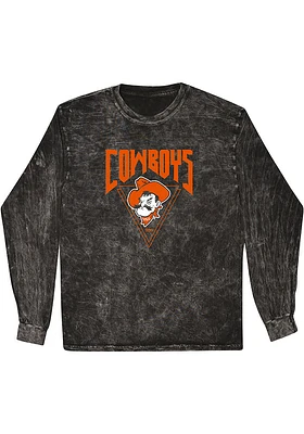 Summit Sportswear Oklahoma State Cowboys Womens Black Mineral Wash LS Tee