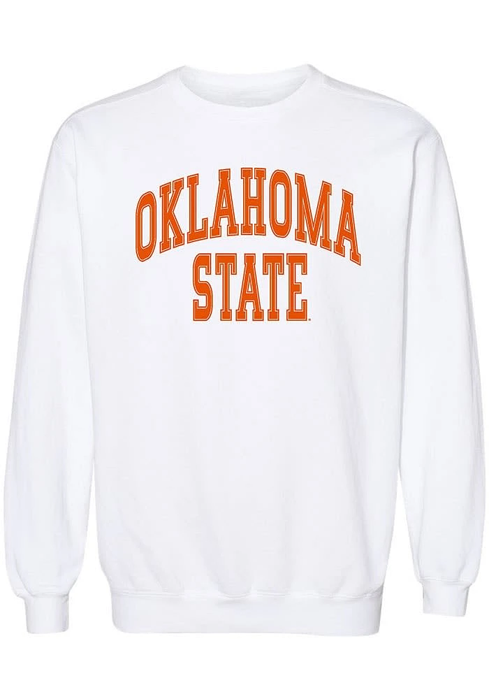 Summit Sportswear Oklahoma State Cowboys Womens White Boyfriend Crew Sweatshirt