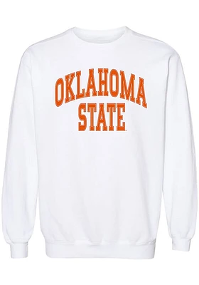 Summit Sportswear Oklahoma State Cowboys Womens White Boyfriend Crew Sweatshirt