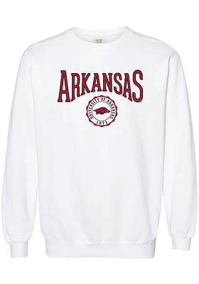 Summit Sportswear Arkansas Razorbacks Womens White Seal Crew Sweatshirt