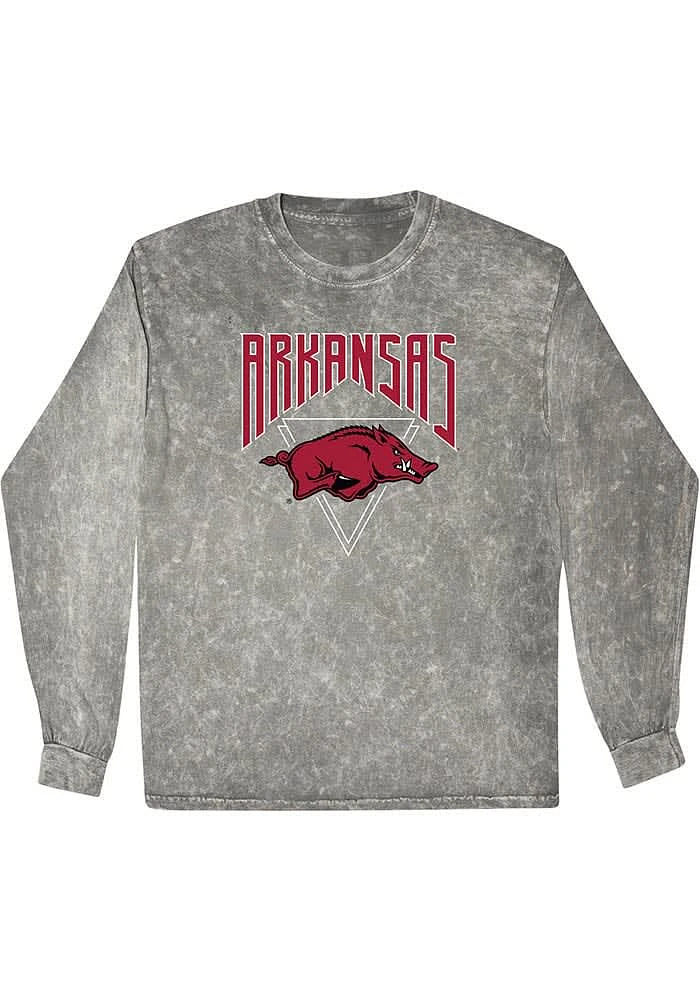 Summit Sportswear Arkansas Razorbacks Womens Grey Mineral Wash LS Tee