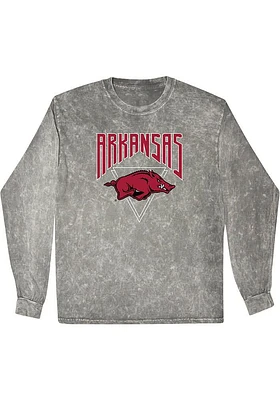 Summit Sportswear Arkansas Razorbacks Womens Grey Mineral Wash LS Tee