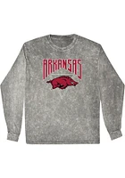 Summit Sportswear Arkansas Razorbacks Womens Grey Mineral Wash LS Tee