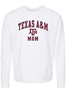 Summit Sportswear Texas A&M Aggies Womens White Mom Crew Sweatshirt