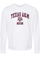 Summit Sportswear Texas A&M Aggies Womens White Mom Crew Sweatshirt