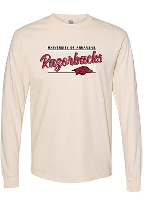 Summit Sportswear Arkansas Razorbacks Womens Ivory Addie LS Tee