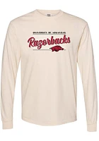 Summit Sportswear Arkansas Razorbacks Womens Ivory Addie LS Tee