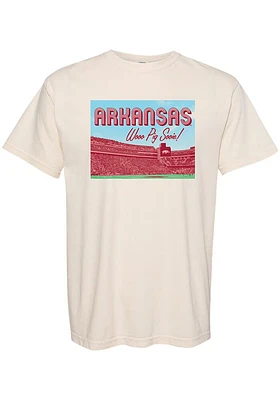 Summit Sportswear Arkansas Razorbacks Womens Ivory Snapshot Short Sleeve T-Shirt