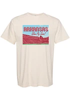 Summit Sportswear Arkansas Razorbacks Womens Ivory Snapshot Short Sleeve T-Shirt