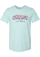 Summit Sportswear Chicago Light Blue Wordmark Stars Short Sleeve Fashion T Shirt
