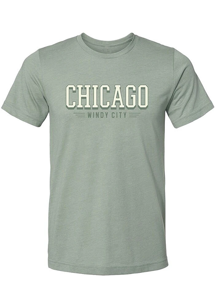 Summit Sportswear Chicago Green Wordmark Windy City Short Sleeve Fashion T Shirt