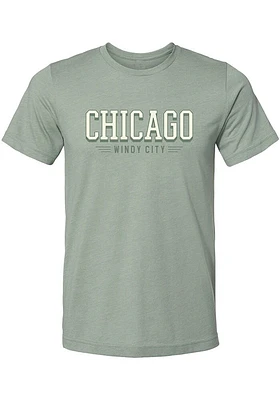 Summit Sportswear Chicago Green Wordmark Windy City Short Sleeve Fashion T Shirt