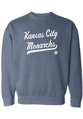 Summit Sportswear Kansas City Monarchs Womens Blue Script Crew Sweatshirt