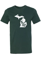 Summit Sportswear Michigan Green Native State Shape Short Sleeve Fashion T Shirt