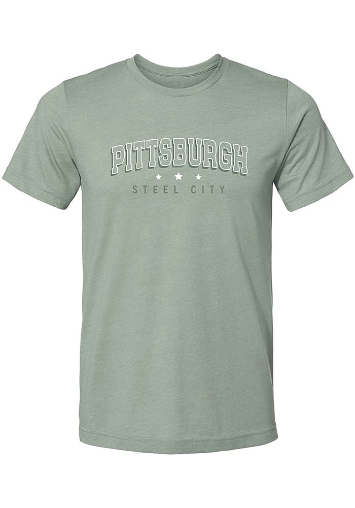 Summit Sportswear Pittsburgh Green Wordmark Steel City Short Sleeve Fashion T Shirt