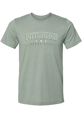 Summit Sportswear Pittsburgh Green Wordmark Steel City Short Sleeve Fashion T Shirt