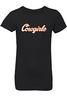 Summit Sportswear Oklahoma State Cowboys Girls Black Cowgirls Short Sleeve Tee