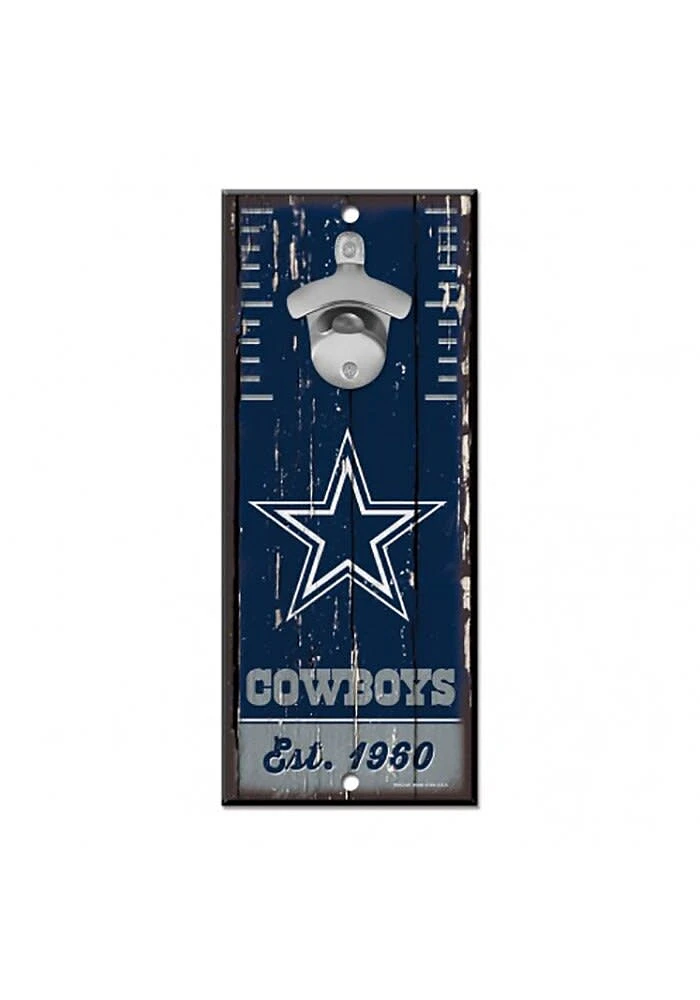 Dallas Cowboys 5x11 inch Bottle Opener Sign - Navy Blue