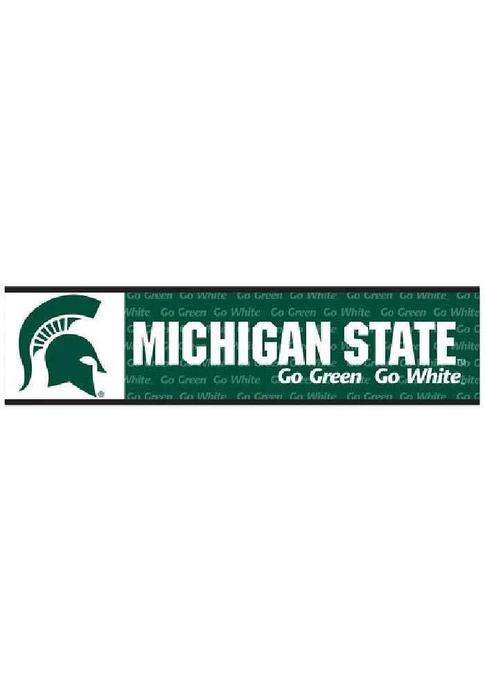 Michigan State Spartans 3x12 Bumper Sticker - Green