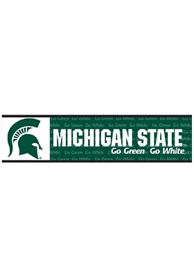 Michigan State Spartans 3x12 Bumper Sticker - Green