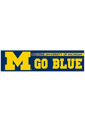 Michigan Wolverines 3x12 Bumper Sticker - Yellow
