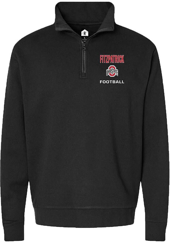 George Fitzpatrick  Rally Ohio State Buckeyes Mens Black NIL Embroidered Long Sleeve Qtr Zip Pullo..