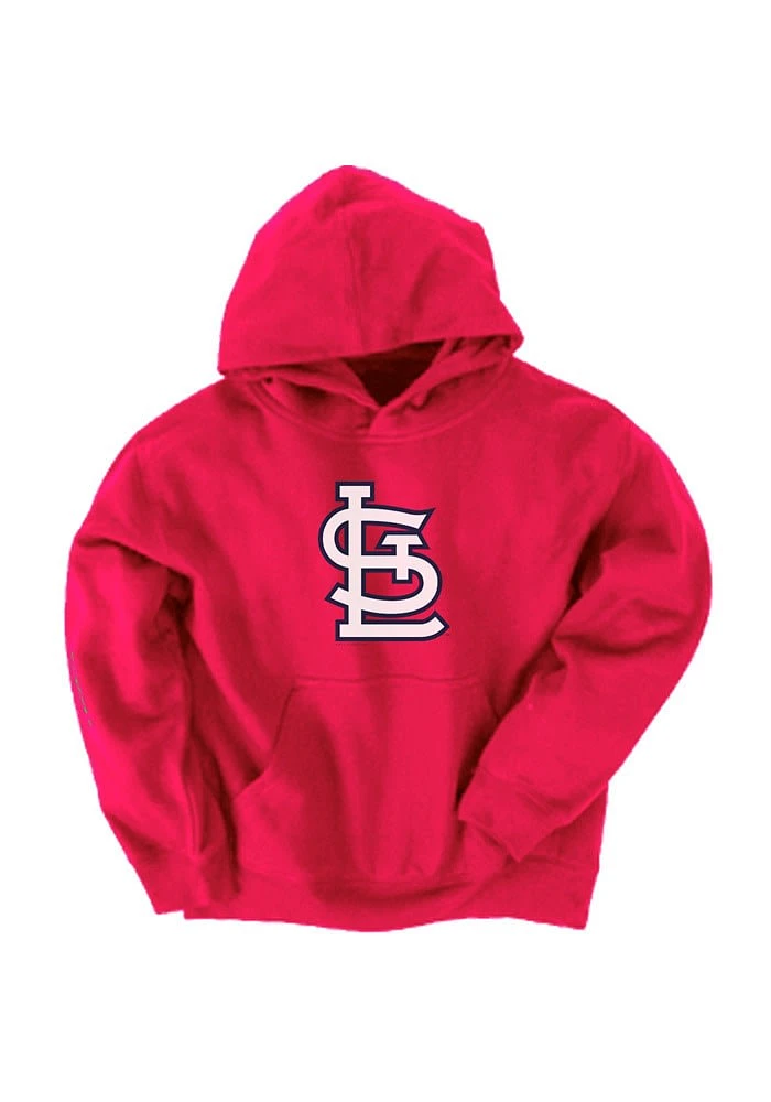 St Louis Cardinals Youth Red Cap Logo Long Sleeve Hoodie